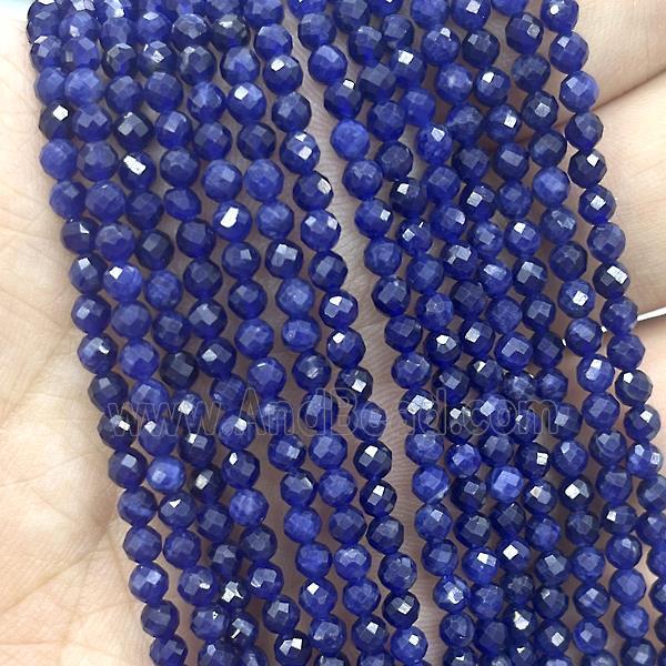 Natural Blue Sodalite Beads Tiny A-Grade Faceted Round