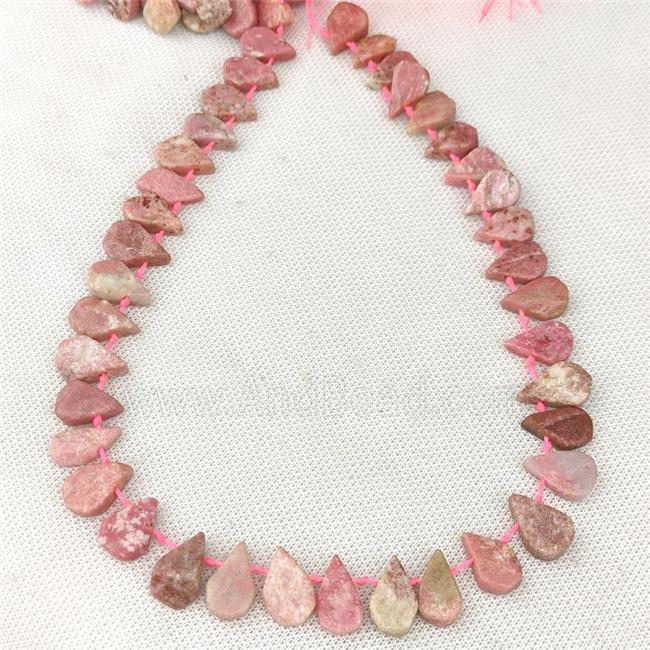 Natural Pink Rhodonite Beads Teardrop Topdrilled