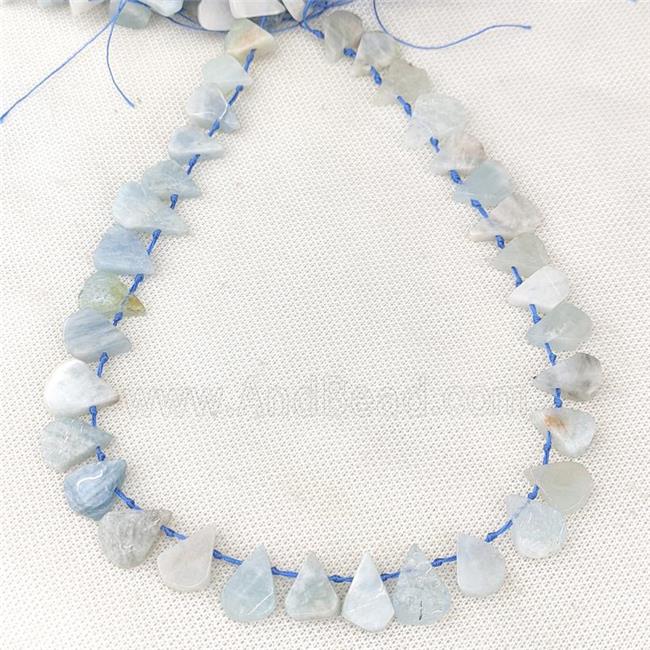 Natural Blue Aquamarine Beads Topdrilled Teardrop