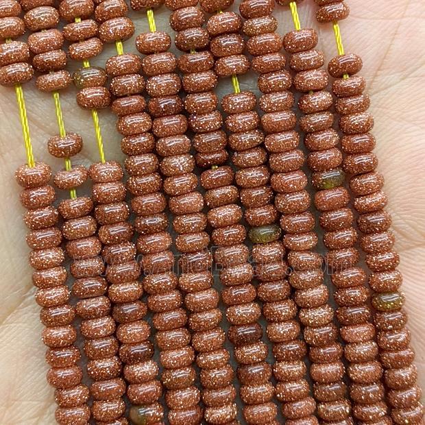 Gold Sandstone Rondelle Beads Smooth