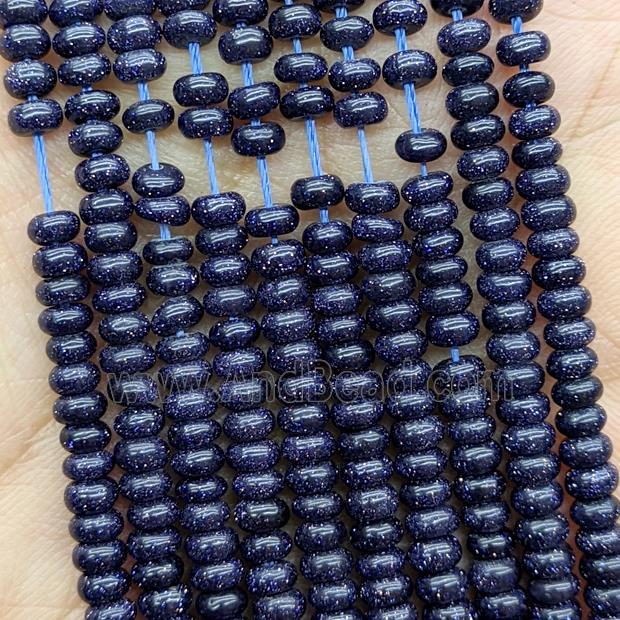 Blue Sandstone Rondelle Beads Smooth
