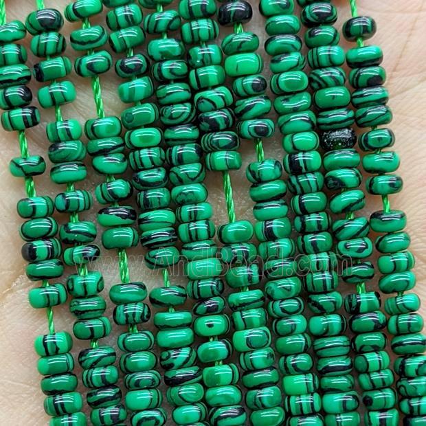 Green Synthetic Malachite Beads Smooth Rondelle