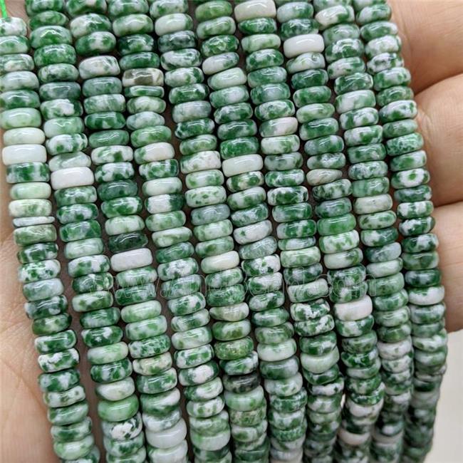 Green Dalmatian Jasper Heishi Beads