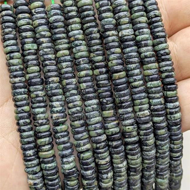 Natural Kambaba Jasper Heishi Beads Green