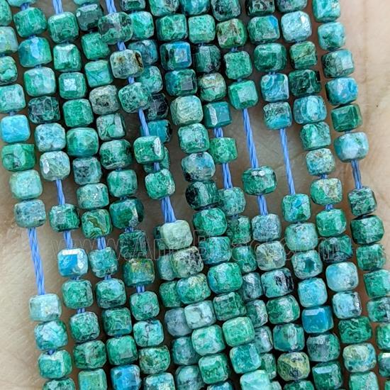 Natural Turquoise Beads Green Faceted Cube