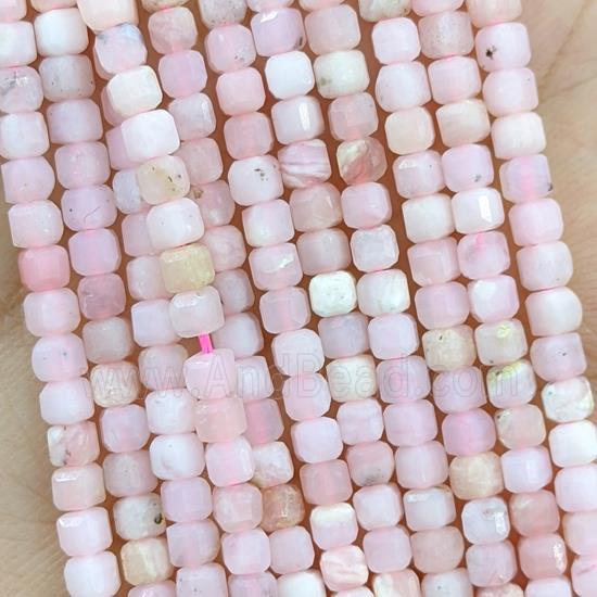 Natural Pink Opal Beads A-Grade Faceted Cube