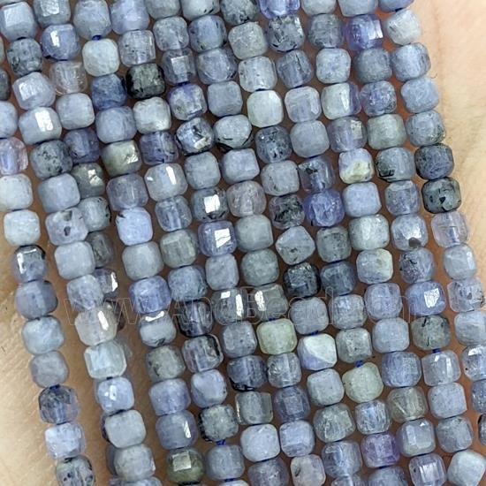 Natural Tanzanite Beads Blue Faceted Cube