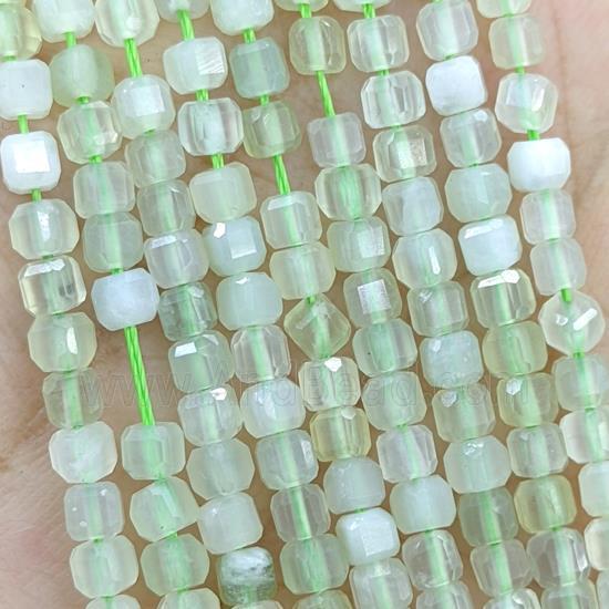 New Mountain Jade Beads Green Faceted Cube