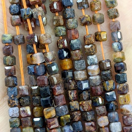 Natural Pietersite Jasper Beads Faceted Cube