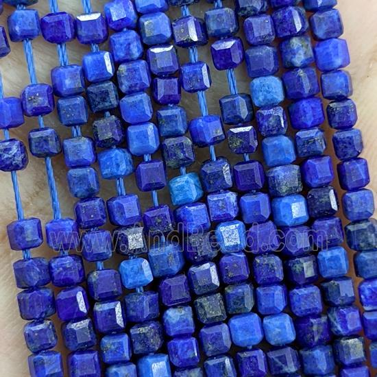 Natural Lapis Lazuli Blue A-Grade Faceted Cube