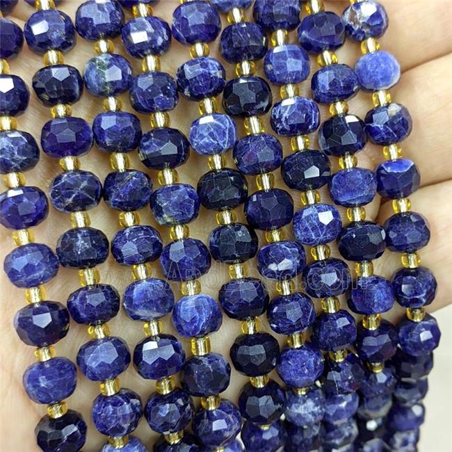 Natural Blue Sodalite Beads Faceted Rondelle A-Grade