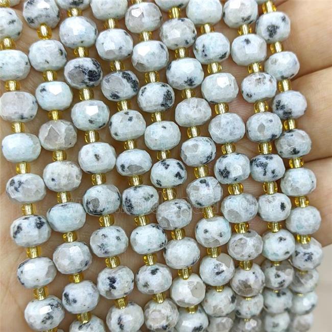 Natural Kiwi Jasper Beads Faceted Rondelle