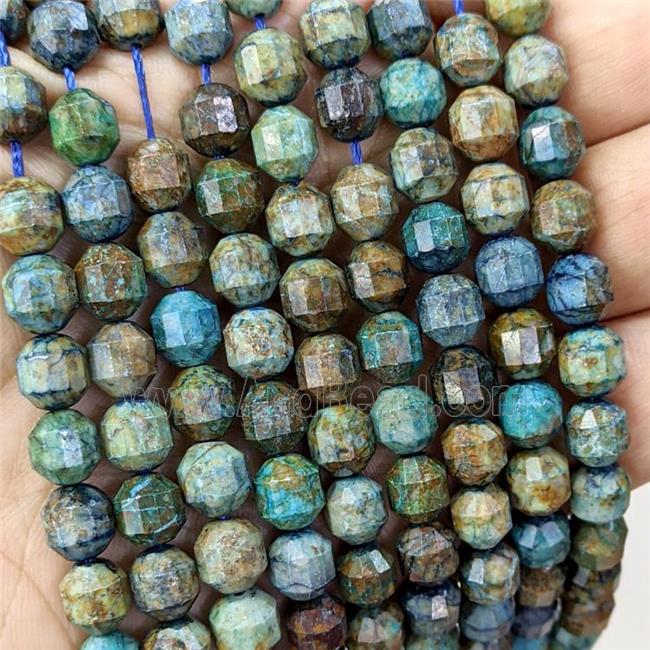 Natural Azurite Beads Blue Green Bullet Faceted
