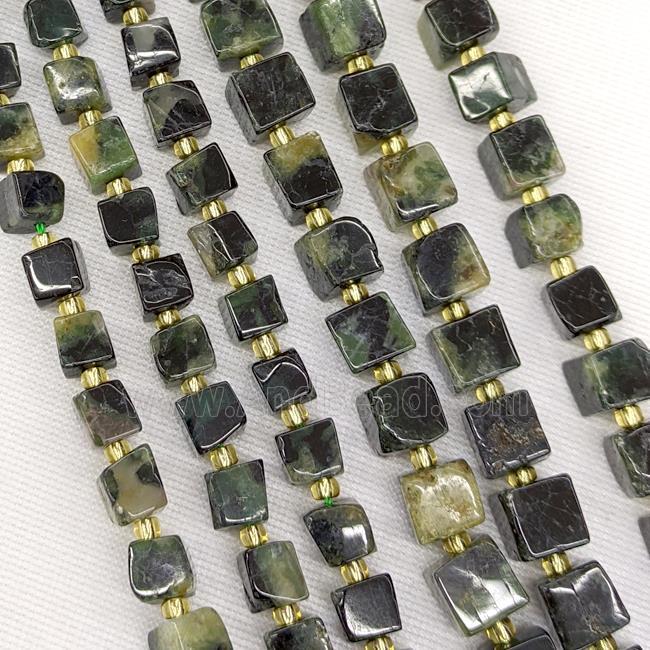 Natural Green Emerald Beads Cube