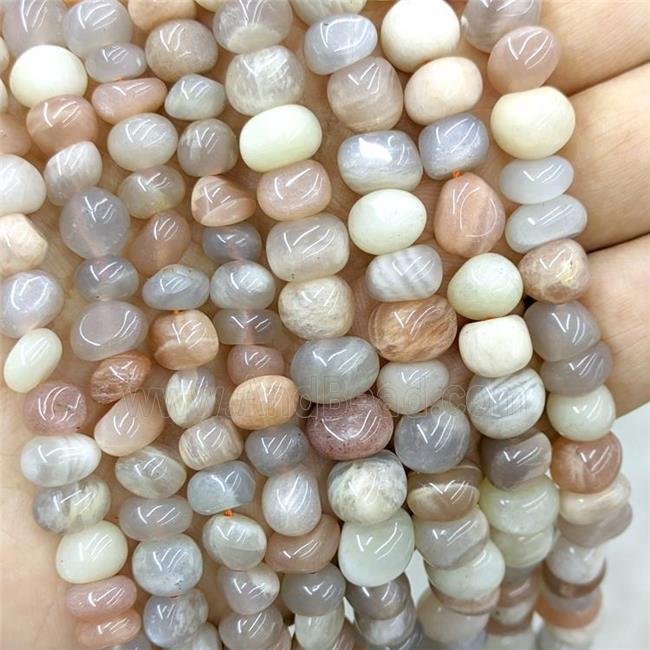 Natural Moonstone Chips Beads Freeform Multicolor