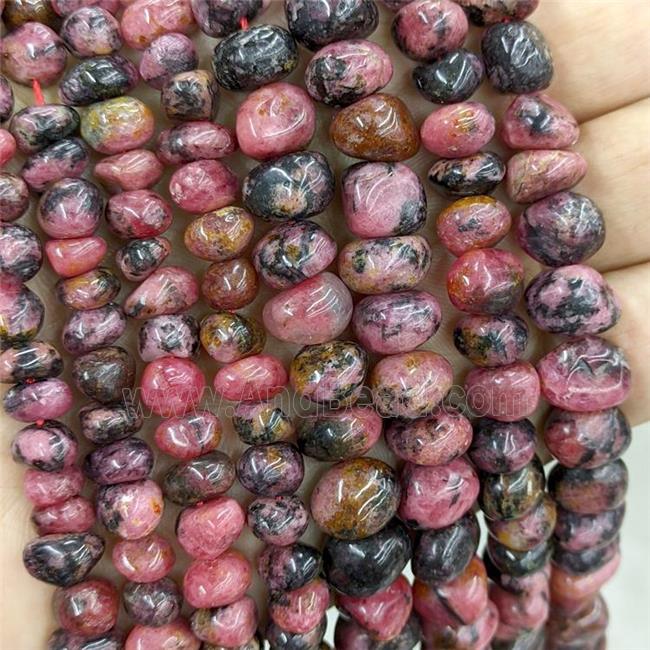 Natural Brazilian Rhodonite Beads Red Chips Freeform