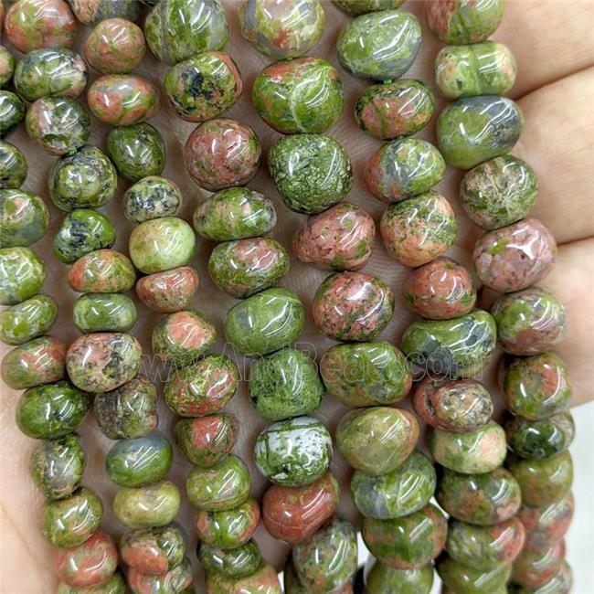 Natural Unakite Chips Beads Green Freeform
