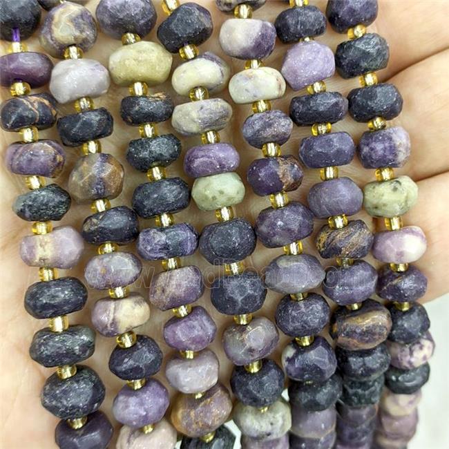 Purple Jasper Rondelle Beads Faceted