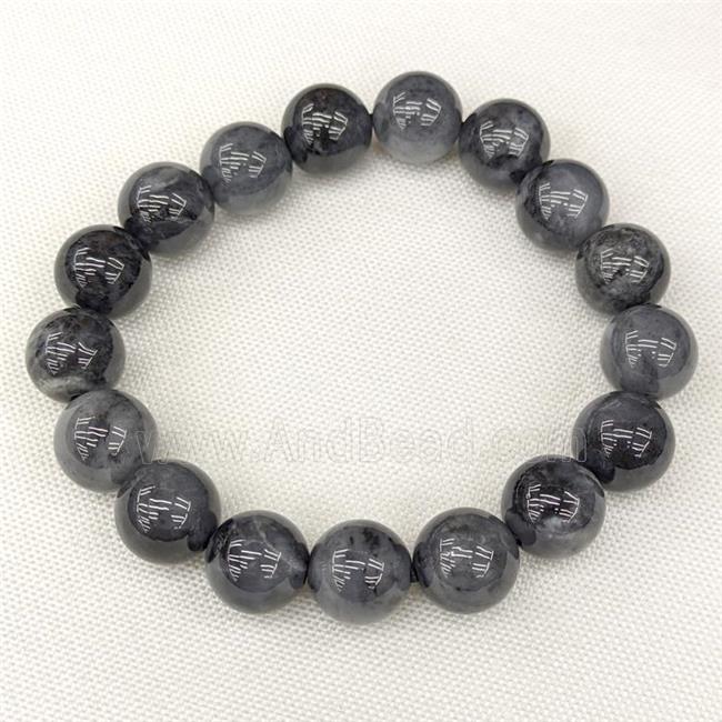 Natural Burmese Jadeite Bracelets Inkblack Stretch