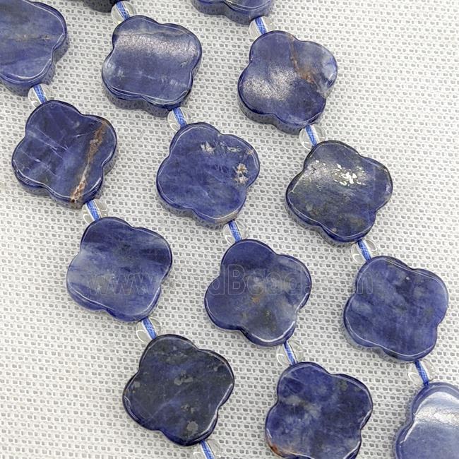 Natural Blue Sodalite Clover Beads