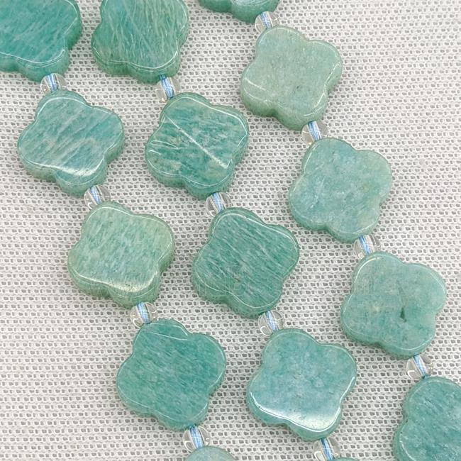 Natural Green Amazonite Clover Beads