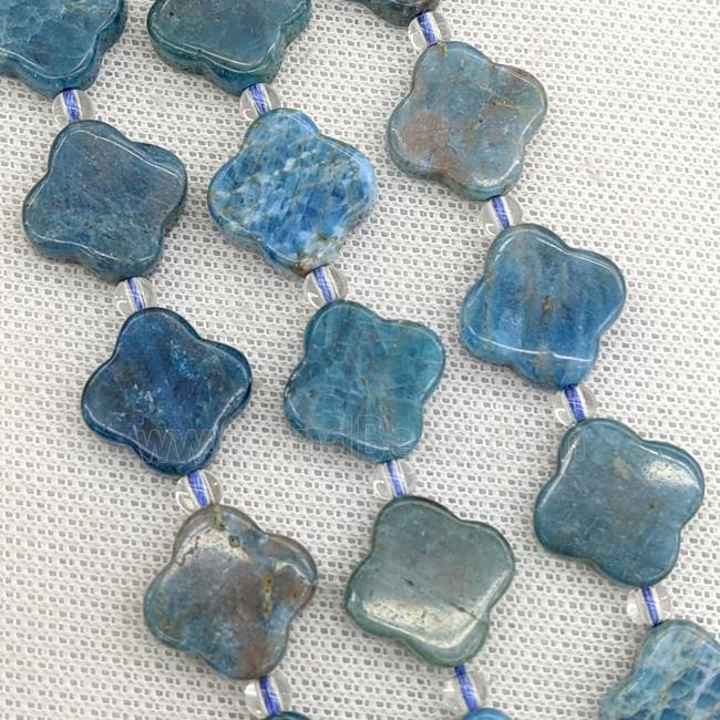 Natural Blue Apatite Clover Beads