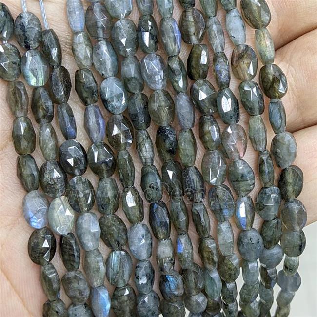 Natural Labradorite Beads Faceted Oval