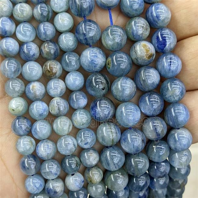 Natural Kyanite Beads B-Grade Blue Smooth Round
