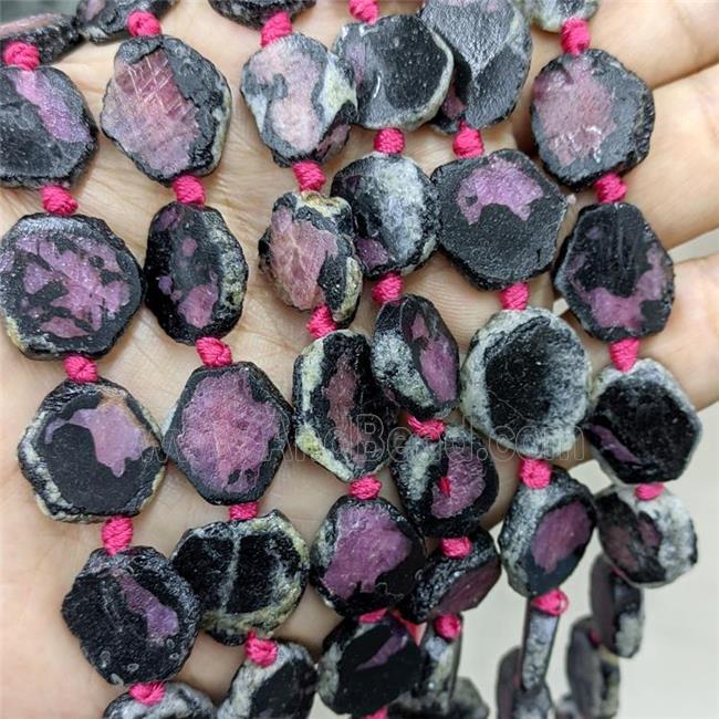 Natural Ruby Beads Slice Freeform C-Grade