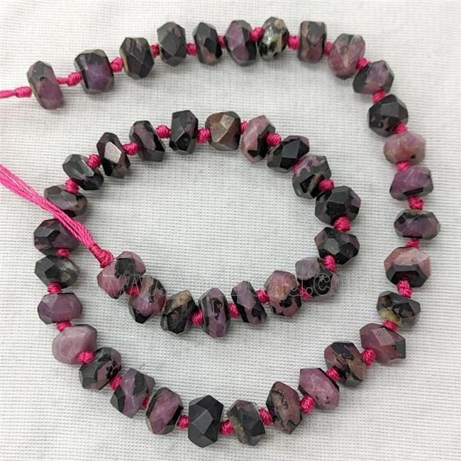 Natural Ruby Rondelle Beads Faceted C-Grade
