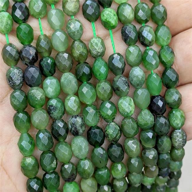 Natural Green Canadian Chrysoprase Beads Faceted Rice