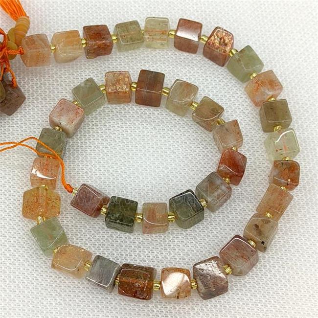 Natural Arusha Quartz Sunstone Cube Beads