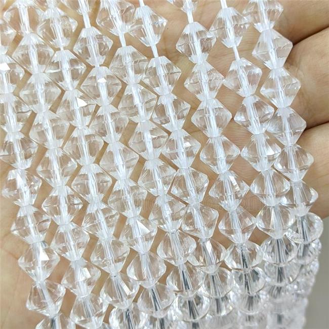 Natural Clear Quartz Bicone Beads