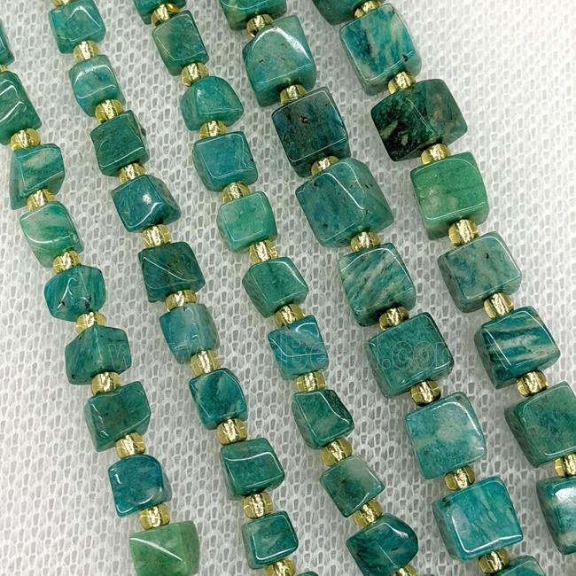 Natural Green Russian Amazonite Beads Cube