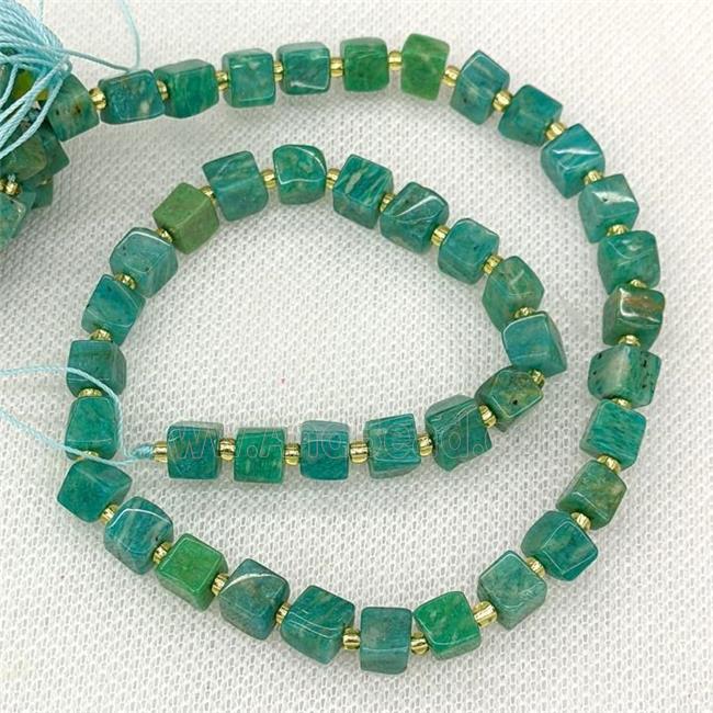 Natural Green Russian Amazonite Beads Cube
