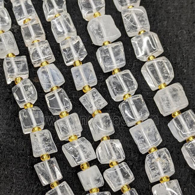 Natural Clear Quartz Cube Beads