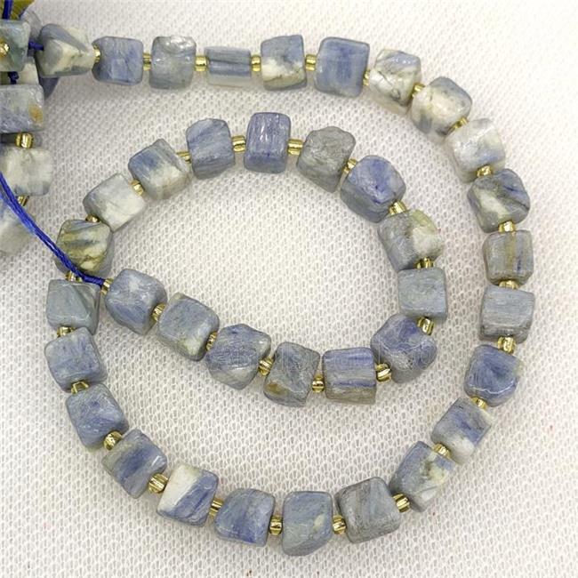 Natural Blue Kyanite Cube Beads