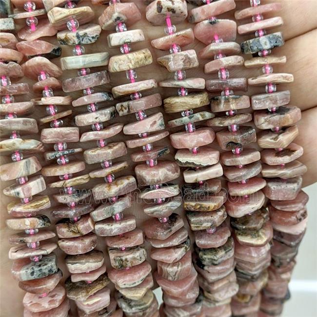 Natural Rhodochrosite Heishi Spacer Beads Pink