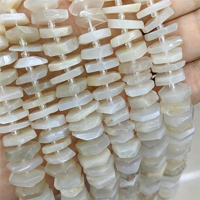 Natural White Moonstone Heishi Spacer Beads