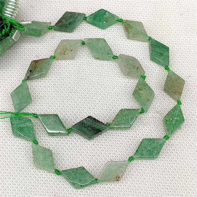Natural Green Strawberry Quartz Rhombus Beads