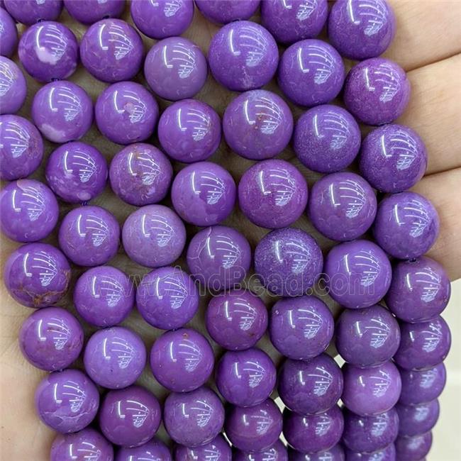 Natural Phosphosiderite Beads Purple A-Grade Smooth Round