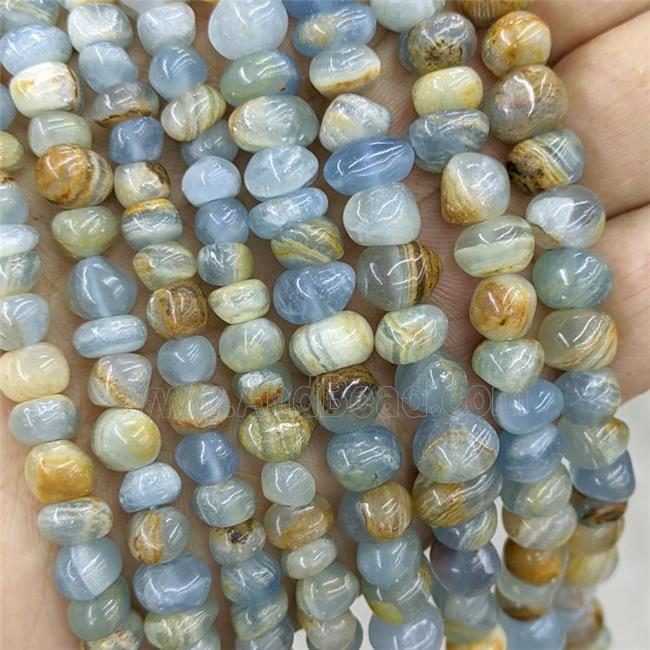 Natural Blue Calcite Beads Chips Freeform