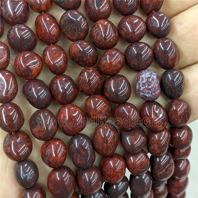 Natural Poppy Jasper Chips Beads Freeform