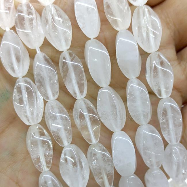 Natural Clear Quartz Twist Beads