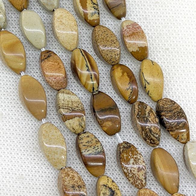 Natural Picture Jasper Twist Beads
