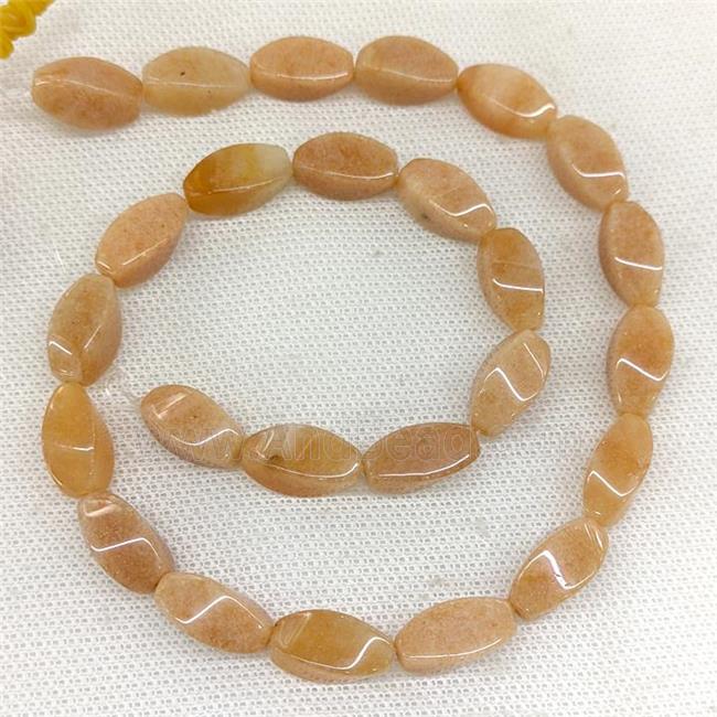 Natural Peach Aventurine Twist Beads