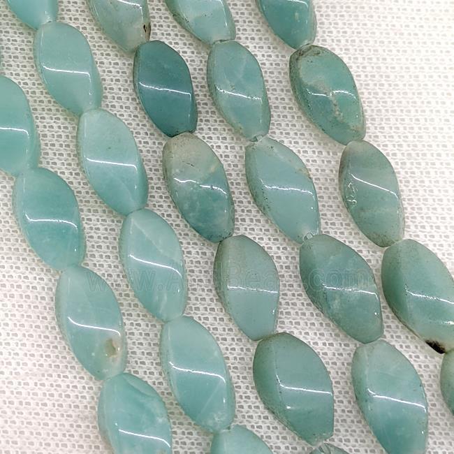 Natural Blue Chinese Amazonite Twist Beads