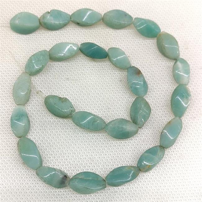 Natural Blue Chinese Amazonite Twist Beads