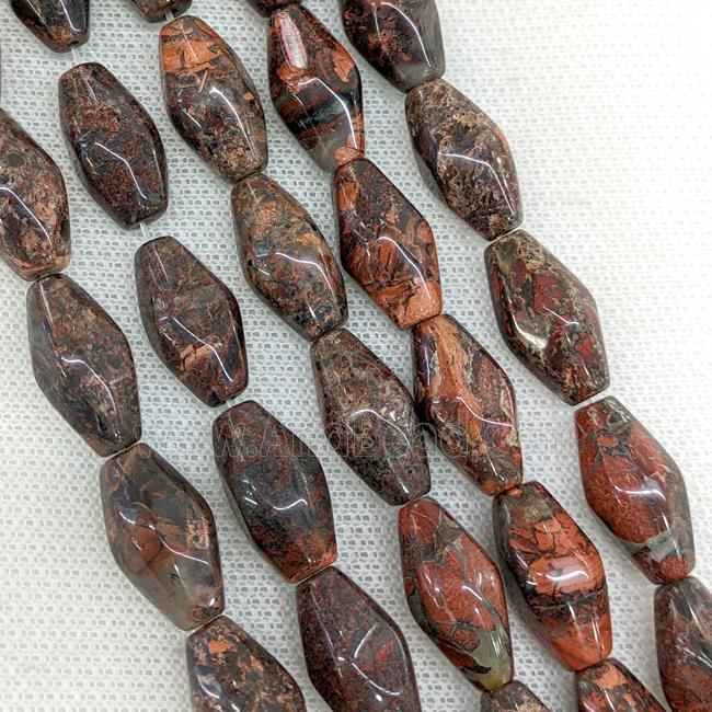 Natural Poppy Jasper Beads Faceted Rice