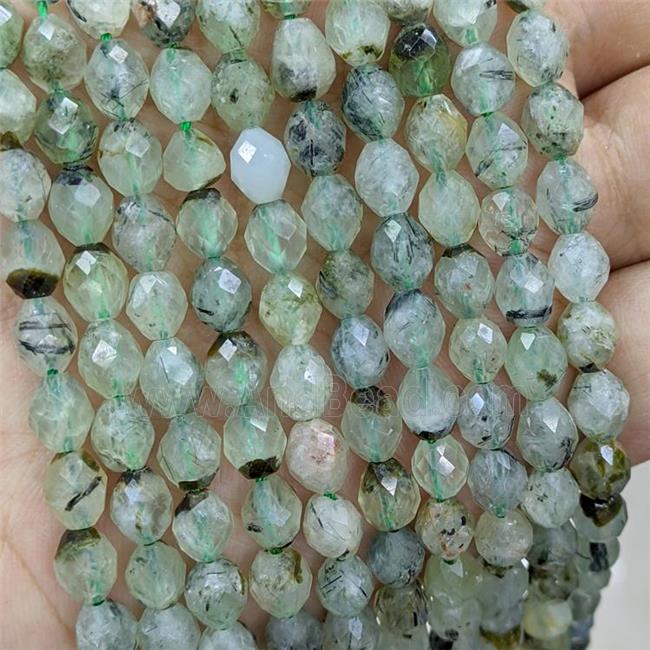 Natural Green Prehnite Beads Faceted Rice